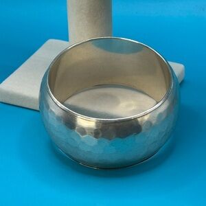 Silver Hammered Bangle Bracelet